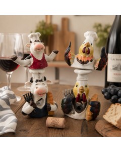 K1101 - Cow & chicken wine bottle cork screw openers