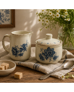 K1270 - Pien flower sugar bowl & creamer