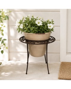 16cm brown round pot stand
