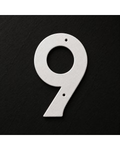 White wrought iron number