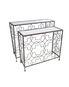 Iron & mirror entry table set