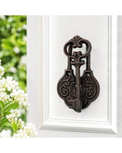 Lock and key door knocker