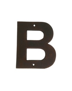 B Rustic brwn metalic letter