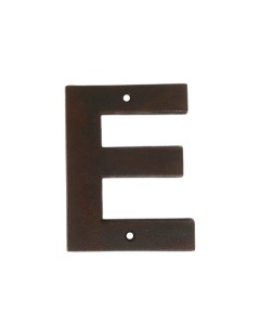 E Rustic brwn metalic letter