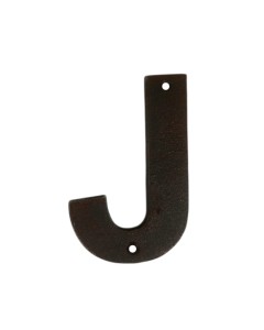 J Rustic brwn metalic letter