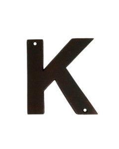K Rustic brwn metalic letter