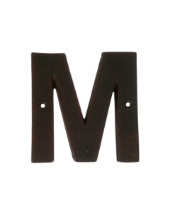 M Rustic brwn metalic letter