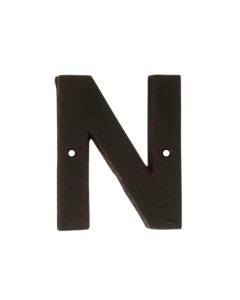 N Rustic brwn metalic letter