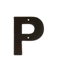 P Rustic brwn metalic letter