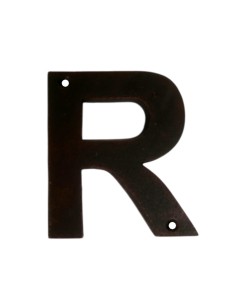 R Rustic brwn metalic letter