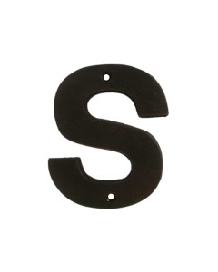 S Rustic brwn metalic letter