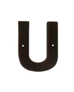 U Rustic brwn metalic letter