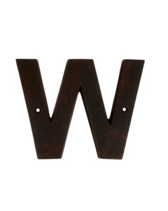 W Rustic brwn metalic letter