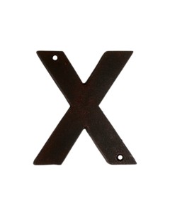 X Rustic brwn metalic letter