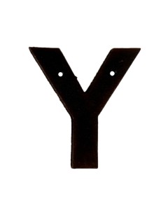 Y Rustic brwn metalic letter