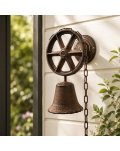 Chain and wheel door bell