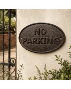 Iron No Parking Plaque