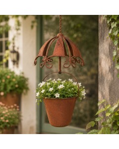 Hanging Iron Umbrella Flower Pot