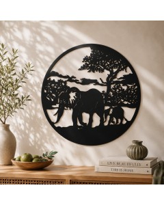 Iron Elephant laser cut wall art