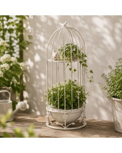 Half Bird Cage Flower Stand