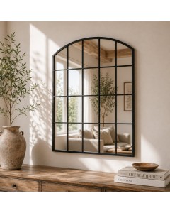 Industrial Arched Window Mirror