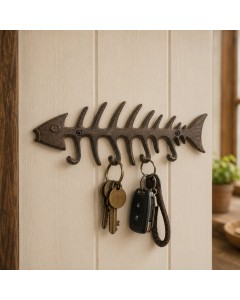 Cast iron Fish Bone key Rack Sml