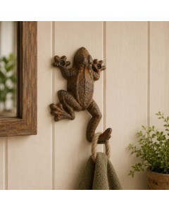 Cast Iron Frog Wall Hook