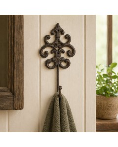 Cast Iron Fleur de Lis Coat Hook