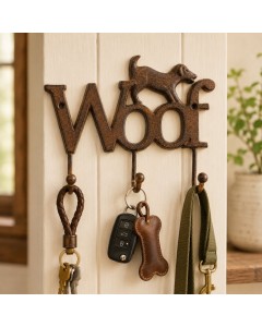 Cast iron Woof Dog Wall Hook