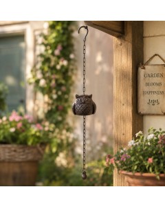 Hanging Iron Owl Bell