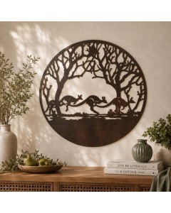 Iron Kangaroo Laser Cut Wall Art