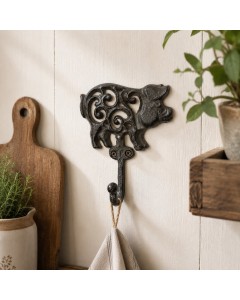 Cast Iron Pig Wall Hook