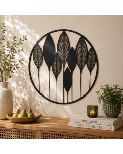 Metal leaves in circle