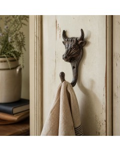 Rustic Cow Head Wall Hook