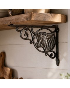 Rustic Cow Head Wall Bracket