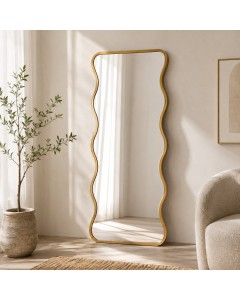 Golden Wavy Full Length Mirror