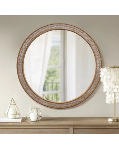 Natural Round Wooden Mirror
