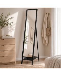Black Metal Frame Full Length Floor Mirror