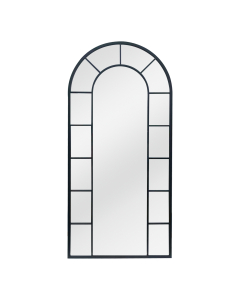 KA3634 - Black Windowpane Arched Mirror
