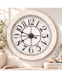 80cm Distressed W/H Clock