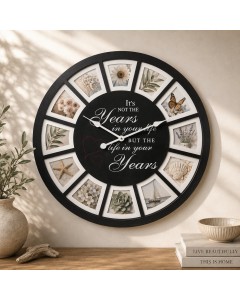 60cm Black Life's Photo Frame clock
