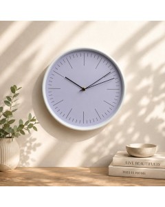 30cm Clock White/White with Bars