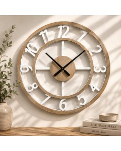 60cm Lumina Modern Timber Silent wall clock