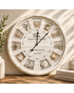 80cm Cream photo frame clock