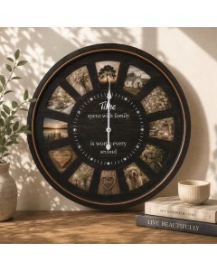80cm Black photo frame clock