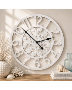 60cm Ornate Wood Wall Clock
