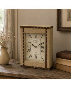 KE5051 - Fabric & Stud Mantle/Wall Clock