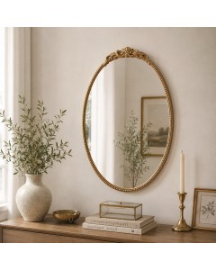 KG4098 - Golden Bloom Oval Mirror