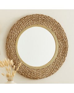KG4104 - Round Woven Rattan Wall Mirror