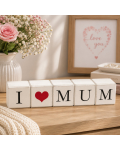 KK1554 - 8cm H I love Mum blocks